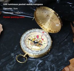 Pocket Compass Hiking Camping Watch Style Retro Mini Camping Hiking Compasses Vintage Brass Noctilucent7495259