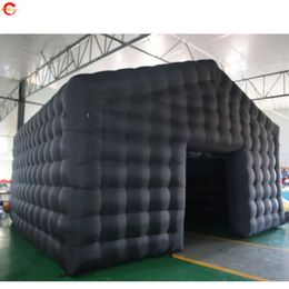 Outdoor Activities 10mLx6mWx4mH (33x20x13.2ft) Mobile Portable Commercial Black LED disco lighting night club tent Inflatable Cube Party Tent for sale