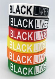 6 Colour Black Lives Matter Wristbands Silicone Wrist Band Bracelet Letters Print Rubber Bangles bracelet party Favour Whole JJ67360611