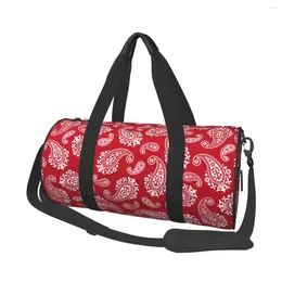 Outdoor Bags Gym Bag Cashew Flower Printing Sports Large Capacity Red Couple Waterproof Printed Handbag Vintage Training Fitness