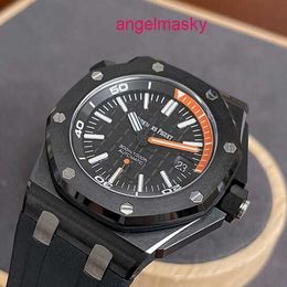 AP Watch Lastest Celebrity Watch Royal Oak Offshore Series 15707CE Black Ceramic Black Plate Quarter Orange Mens Fashion Leisure Business Sports Machinery Watch