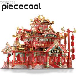 3D Puzzles Piececool 3D Metal Puzzle -Restaurant DIY Assemble Jigsaw Toy Model Building Kits Christmas and Birthday Gifts for Adults 240314