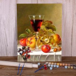 Number Fruit Kitchen Painting By Numbers Complete Kit Oil Paints 50*70 Canvas Pictures Home Decor Children Wall Art Drawing