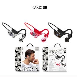 Newest AKZ-G6 Air Conduction Earphones Bluetooth Wireless Headphone Sports Open Ear Air Headset Wireless Ear Hook Earbuds With Package Box