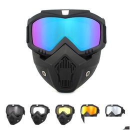 Motorcycle Sunglasses 2023 Detachable Outdoor Goggles Mask Off-Road Cycling Ski Sport Atv Dirt Bike Racing Glasses Motocross Windproof Otfr0