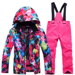 Suits Kids Ski Suit Winter Children Windproof Waterproof Colorful Girls for Boy Snowboard Snow Jacket and Pants Snowboarding Jacket