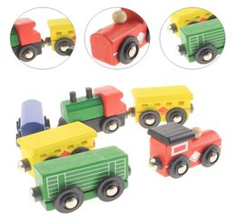 Wooden Train Set for Toddler with DoubleSide Train Tracks Fits Brio Perfect Wood Toy for Boys and Girls1220870