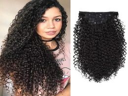 Curly Clip in Hair Extensions 3b 3c Kinky Curly Hair Clip Ins for Women Thick Soft 8A Brazilian Remy Hair 120g5192432