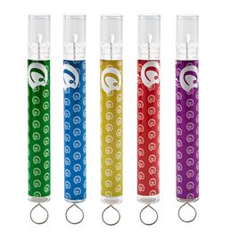 Glass Straw One Hitter Pipe With Brush Steamroller Smoking Accessories Thick Pyrex Filter Tips Taster Colorful Cigarette Holder hookahs bongs