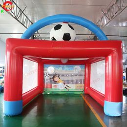 Atividades ao ar livre jogo esportivo 4x3x3.5mh (13,2x10x11,5ft) com 6 bolas de futebol inflável tiro de futebol postagem inflável para venda