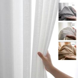 Curtains Thicken Privacy Coffee Grey S Folds Waves White Sheer Window Curtain for Living Room Linen Like Tulle Cortinas Bedroom Kitchen