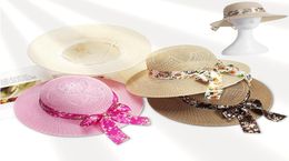 Summer Women Raffia Straw Hat Bowknot Sunscreen Wide Brim Sun Hats Outdoor Beach Cap Flat Hats For Adult8587484
