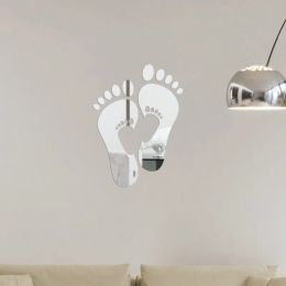 Mirrors 3D crystal foot acrylic mirror wall stickers bedroom living room dining room den entrance interior decoration