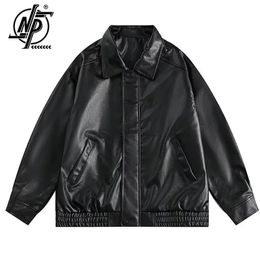 Autumn Vintage Racing Leather Jackets Men Hip Hop Solid Color Street PU Baseball Coat Harajuku Motorcycle Outwear Couple 240228