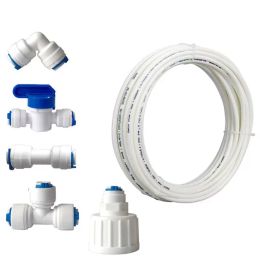 Reels 10M 1/4 inch RO Water Tubing Hose Pipe for RO Water purifiers System+quick connector for Garden Water Filter System Pipe Fitting