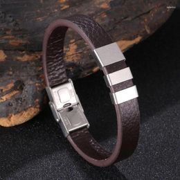 Charm Bracelets Trendy Stainless Steel With Metal Accessories Bracelet Mens Leather Rope Bangle For Male Wristband Fashion Party Jewellery
