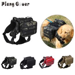 Harnesses Adjustable Pet Harness Backpack Snack Big Dog Saddle Bag for Medium Large Dog Hiking Travel Outdoor Camouflage