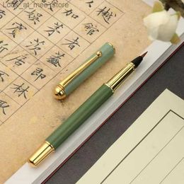 Fountain Pens Fountain Pens 1pc Brush Pen Calligraphy Pen Frosted Green Converter Filler Chinese Words Learning Stationery Student Art Drawing Marker Pens Q240314