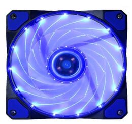 BINMER CPU Cooling Cooler Fan 15 RGB LED Light Quite 120mm DC 12V 4Pin PC Computer Case Cooling Cool PC Fan Heatsink Black L042916487071