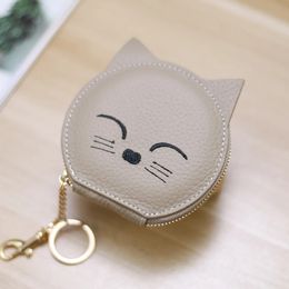 Creative Cartoon Genuine Leather Pendant Key Bag Creative Card Bag Leather Purse Zipper Hand Wring Lipstick CoinPurse