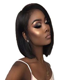 Lace Front Human Hair Wigs Short Bob Wigs Natural Black For black Women Straight Brazilian Hair Lace Frontal Wigs with baby hair2501989