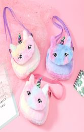 Horn Kids Shoulder Bag Soft Plush Coin Purse Stuffed Doll Toys Girls Messenger Bags Gifts M15532815066