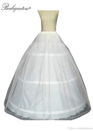 A Line Ball Gown 3 Hoops White Underskirt Bridal Petticoat with Lace Edge Wedding Crinoline 202161721261