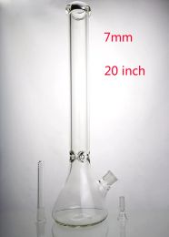 7mm Bongs 20 Inch Glass Water Bong Hookahs 16inch Pipe Beaker Oil Rig with 14mm Bowl Piece Downstem LL