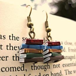 Dangle Earrings Women Retro Fashion Classic Stack Of Books Drop Multicolor Pendant For Girl Sweet Jewellery Party Gifts