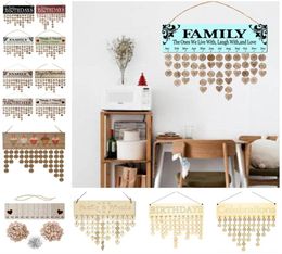 15 Styles DIY Wall Calendar Family Friends Happy Birthday Printed Wooden Calendar Birthday Reminder Board Home Hanging Decor Gifts2440759