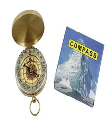 Portable Brass Pocket COMPASS Sports Camping Hiking Portable Brass Pocket Fluorescence Compass Navigation Camping Tools9962130