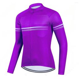 Racing Jackets Autumn Purple Long Sleeve Mens Cycling Jerseys MTB Bike Tops Comfortable Bicycle Shirts