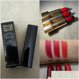 Lipstick New Arrival Black Pressed Aluminium Tube Lipsticks Girl Lip Cosmetics Rouge Allure Veet 57 58 99 3 Colour Stock Long Lasting Wa Otows