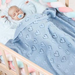 Blankets Baby Sleeping Bag Solid Colour Born Envelope Anti-kick Quilt Knitted Button Blanket Knit