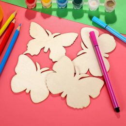 Crafts 40Pcs 4 Styles Butterfly Unfinished Wooden Butterfly Blank Shaped Slices Cutouts for DIY Painting Tags Wedding Home Decorations