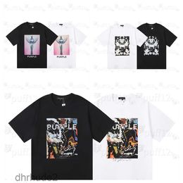 Mens Designer t shirt Purple Brand t shirt Womens 2024 New style High Street Hip Hop Alphabet print Graffiti short sleeve T-shirt Summer loose casual shirt YOUO