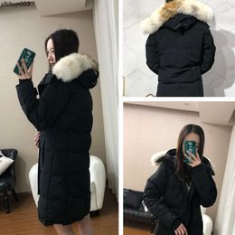Goose Down Coat Top Quality Women Winter Parkas with Hood/snowdome Jacket Real Wolf Fur Collar White Duck/goose Factory Clear Warm Autumn Fashion Ladies Pmc4