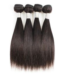 Straight Hair Bundles 4 Pcs 50gpc Natural Colour Black Peruvian Virgin Human Weaving Extensions for Short Bob Style1162087