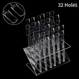 Nail Dryers 32 Holes UV Gel Polish Colour Card Display Rack With PCS Square False Tip Z-shaped Board Art Practise