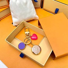 Designer Gold Keychain Designers Keychains Luxury Bag Charm Heart Shaped Key Chain Fashion Pendants Keyring Car Ornament with box HPXU