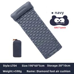 Mat Outdoor Camping Iatable Pad with Pillow Tpu Ultralight Moistureproof Sleeping Pad with Builtin Iatable Pump for Hiking