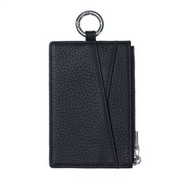 Genuine Leather Card Holder Lichee Pattern Credit Card Wallet Slim Wallet Candy Colors Women Coin Purse Small Mini ID Bag