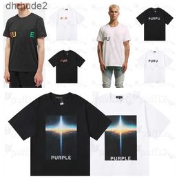 Purple brand designer fashion men's t shirt Men and women are suitable for 2024 new summer casual loose simple clothing shirt street hip-hop graffiti short sleeve 5XMU