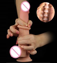 9 Inch Sliding Skin Huge Dildo Realistic Phallus Soft Silicone Penis With Suction Cup for Women Strapon Anal Dildos Sexshop T200814055417