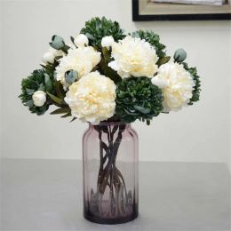 Fake Single Stem Melaleuca Peony Length Simulation Retro Peonia for Wedding Home Decorative Artificial Flowers ZZ