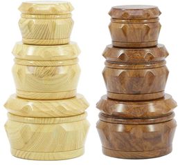 Wooden Drum Grinder Wood Matel Herb Grinders 2 Types 40mm 50mm 63mm 4Layers Tobacco Grinder Cursher Grinders smoking SEA 2502890