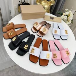 Designer Sandals luxury Womens Sandals Patent Leather Slides with logo Flip Flops With Box 35-42