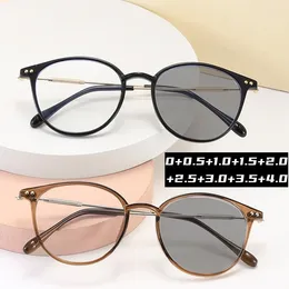 Sunglasses Retro Trendy Pochromic Glasses Men Women Blue Light Blocking Reading Unisex Smart Discoloration Eyewear 0 0.5 1.0 4.0