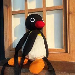 Plush Backpacks Penguin Plush Backpack Cartoon Cute PINGUed Plush Toy Soft Stuffed Animal Shoulder Bag for Kids Girls Birthday GiftsL2403