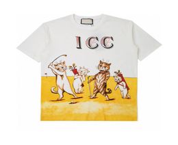 2023 Spring summer Europe Italy Cartoon Golf Cat Tee Cotton t shirt Men Women high quality tshirt fashion Clothing Cotton Tshirt5558634